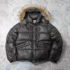 y2k CAMP7リアルファーダウン 光沢 グランジ　肉厚 短丈 お兄系