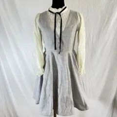 LODISPOTTO レースブラウス風 ワンピース M グレー
