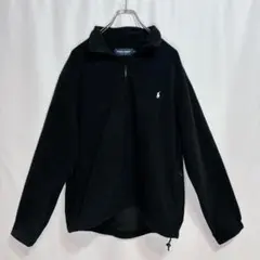 【極美品✨】 ラルフローレン ハーフジップ フリース ポニー刺繍 ブラック
