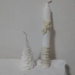 【未使用】キャンドル2点セット　クリスマスツリー、天使