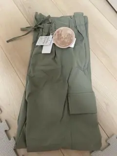 新品 tal.by yumi. ドロスト カーゴパンツ 淡黄緑 カーキ　M