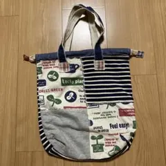 ハンドメイド パッチワーク風手提げバッグ