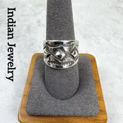 IndianJewelry NAVAJO スタンプワークシルバーリング 18号