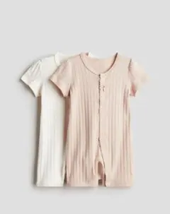 [H&M] コットンジャージーカバーオールパジャマ2着サイズ60 (2-4M)