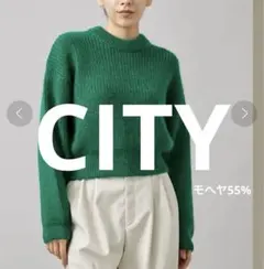 CITY シティカラーモヘアニットトップスモヘヤ55%混日本製のサムネイル