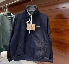 人気トレンド ミュウミュウ ネイビー×グレー ジップジャケット