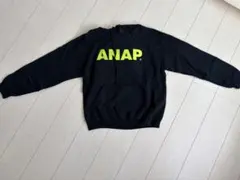 ANAP パーカー ブラック ネオンイエロー ロゴのサムネイル