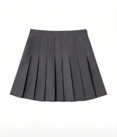 ダークグレー プリーツスカート ミニ丈