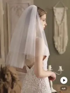 ホワイトチュールウェディングベール