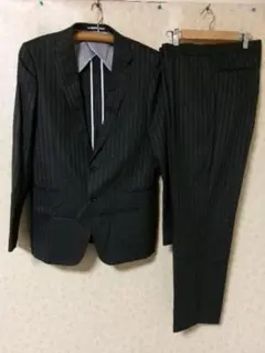 100732　MODA RITORNO　スーツ上下　グレーストライプ　背抜　A６