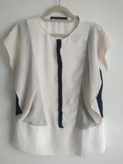 ZARABASICシフォンノースリーブブラウス