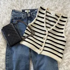 ♡2025SS購入♡ストライプ ニットベスト XS