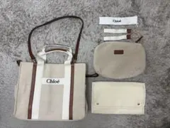 新品未使用Chloé マザーズバッグ ベージュ キャンバス Chloe(クロエ)2025年最新マザーズバッグ【BUYMA】