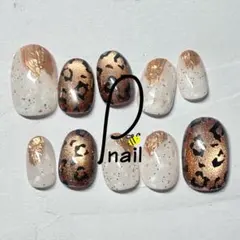 【現品限り】マグネット レオパード ヒョウ柄ネイルチップ