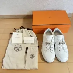 【新品同様】HERMES スニーカー 《デイ》ケリーバックル スニーカー41