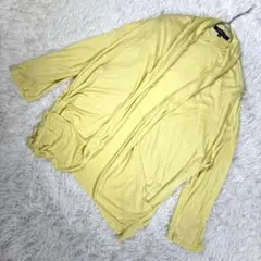 ロートレアモン【M相当】薄手ロングカーディガン イエロー 日本製