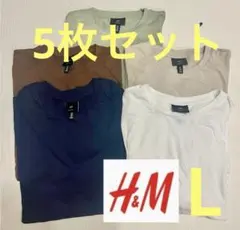 【ほぼ未使用】H&M 5色セット 半袖Tシャツ Lのサムネイル