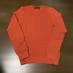 ZARA MAN オレンジ ワッフルニット