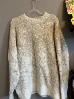 LOWRYS FARM ベージュ系オーバーサイズニット