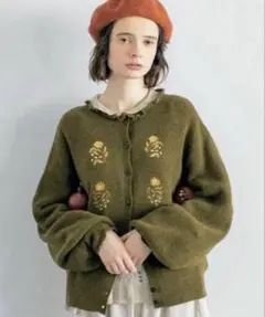 ✨マカベアリス×SamansaMos2 刺繍ニットカーディガン
