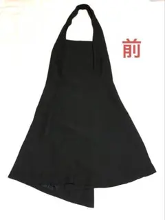 ブラックアシンメトリックパーティードレス/ホルターネックワンピース