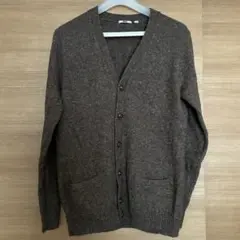 【美品】UNIQLO LサイズラムブレンドVネックカーディガン ネップ