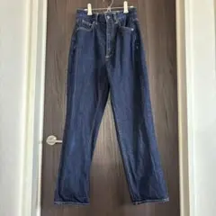 【GU】ハイウエストストレートジーンズ Mサイズ ネイビー