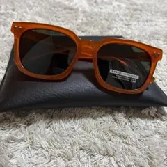 人気⭐️サングラス　伊達　人気　オレンジ　フレーム　男女兼用　偏光　メガネ