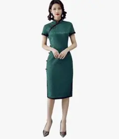 緑のチャイナドレス 3XL