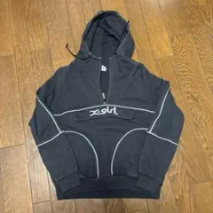 x-girl ジップアップパーカー ブラック