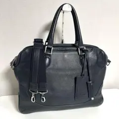 美品　希少　ペッレモルビダ　ビジネスバッグ　ネイビー　2way 二層　ショルダー