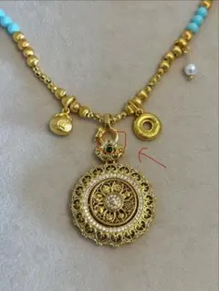 訳あり　開運・お守り　マワール　白檀ビーズ　ペンダンネックレス万博 モデル