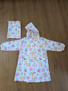 MIKI HOUSE 花柄 ベビーレインコート S