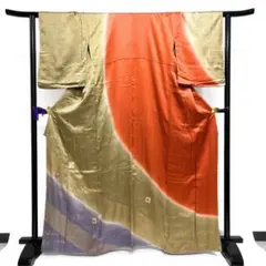 付け下げ　金駒刺繍　金彩　色紙散らし　打出の小槌　紋無　着物　115b d ms