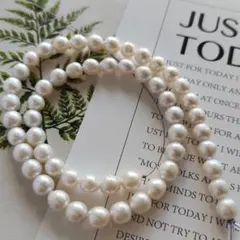 P563-19天然淡水パールビーズ ホワイトグレー系 約6〜8mm ハンドメイド