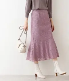 最終価格❣️NBB バイカラーレーススカート パープル XS
