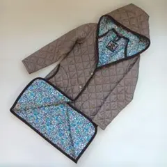 【美品】ラベンハム×リバティ 花柄 キルティングロングコート ブラック38