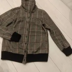 美品 ウール混紡 チェック柄 ジャンパー上着
