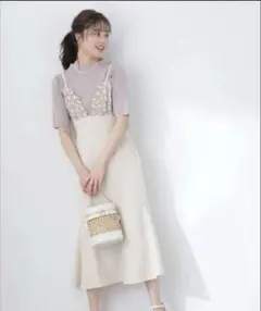 プロポーション カットワークデザインキャミワンピース