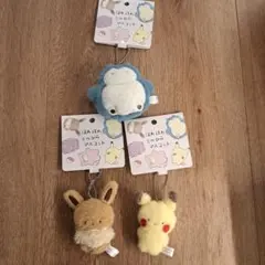ほわほわてのひらマスコット ピカチュウ　イーブイ　カビゴン