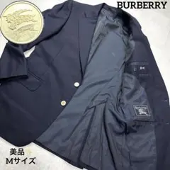 美品✨バーバリー 紺ブレ 金ボタン タスマニアウール モヘヤ混 M相当