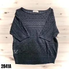 any SiS エニィスィス ダークグレー 五分袖 トップス 2841