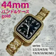 アップルウォッチ　バンド　ケース　ゴールド applewatch　44mm