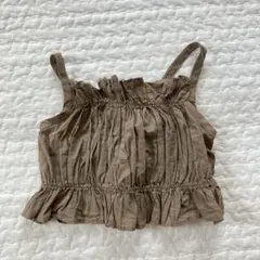 【韓国子供服】美品 ギャザー シアー キャミソール ビスチェ ブラウン