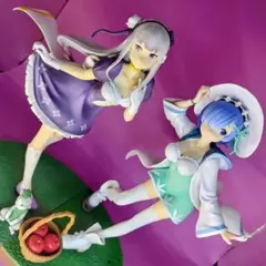 美少女フィギ　一番くじ　SnowWhiteLife　エミリア&レム白　ジャンク
