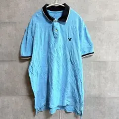 アメリカンイーグル ポロシャツ 2XL 水色 綿 カジュアル 半袖 ビッグサイズのサムネイル
