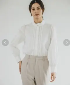 未使用　LEPSIM 　レプシィム　スタンドフリルブラウス　L