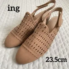 【新品未使用・傷あり】ing イング パンチング ベルクロサンダル 23.5cmのサムネイル