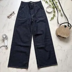 サムシング リサワイド レースアップデニムパンツ 本革パッチ付 日本製 Lのサムネイル
