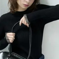 タグ付き新品未使用 エブリデイシアーフリルカフスリブニットプルオーバー